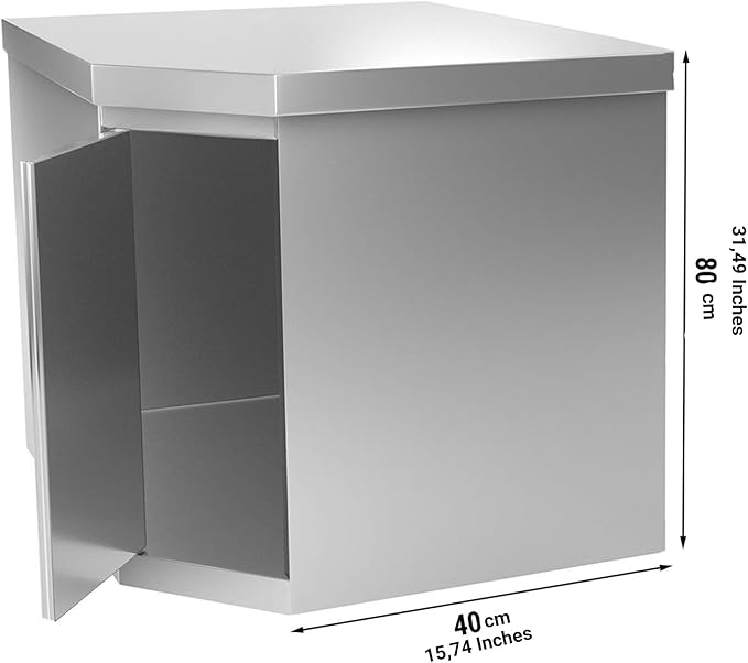 Corner Wall Cabinet for Commercial Kitchen (27.5x15.7x31.4 Inch)