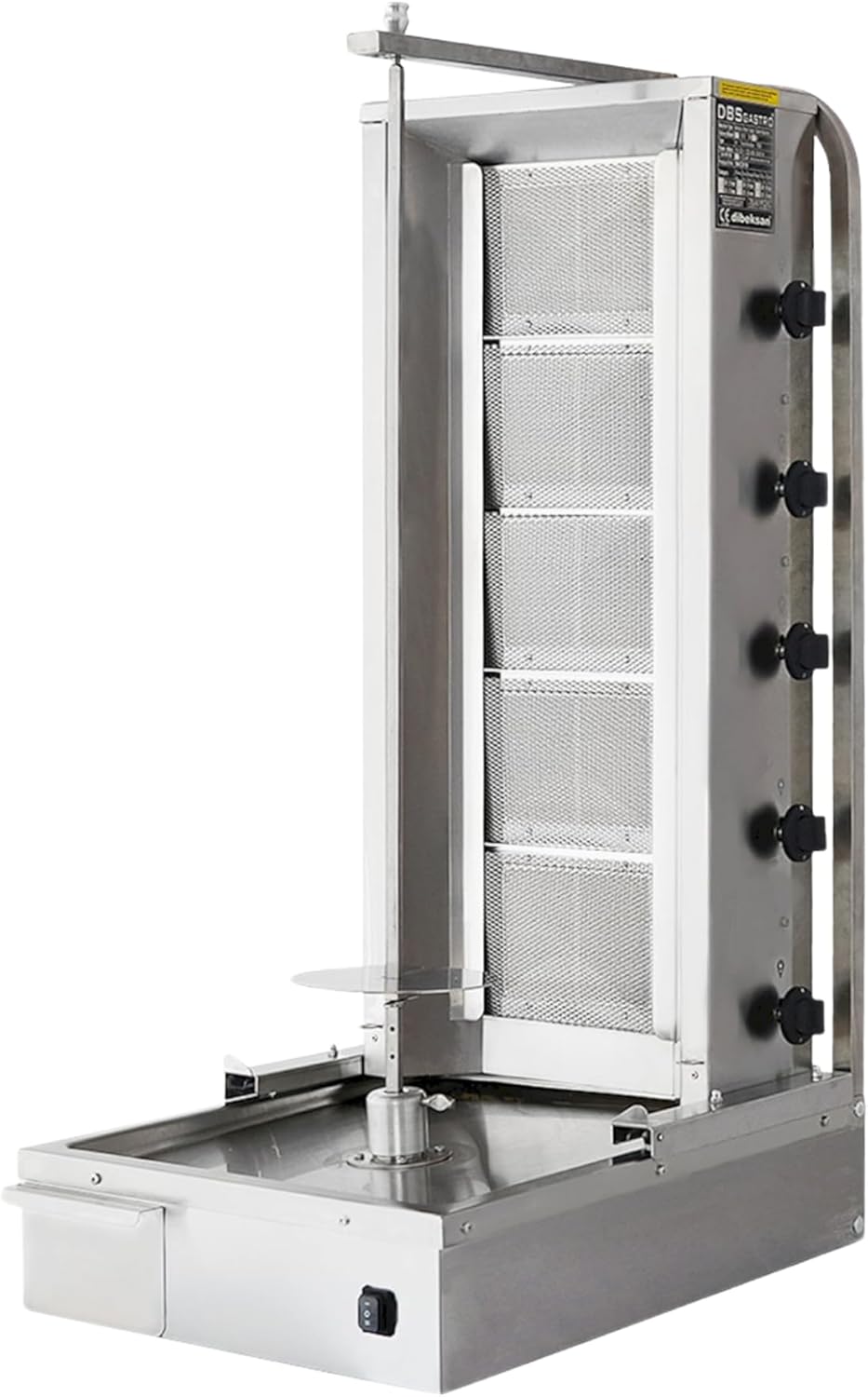 Doner Kebab Machine Shawarma 5 Burner Gas Vertical Rotisserie Grill Cooker