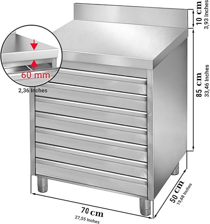 Stainless Steel Drawer Cabinet for Pizza and Bread Dough (27.5x19.6x37.4 Inch)