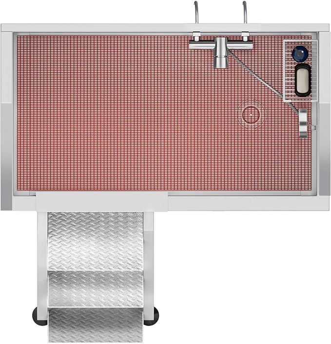 Pet Grooming Tub with Stainless Steel Sink with Faucet | Dogs and Pets Washing Station | Home and Outdoor Dog Bath Tub with Shower Hose and Sink for Pet Bathing (Stairs)