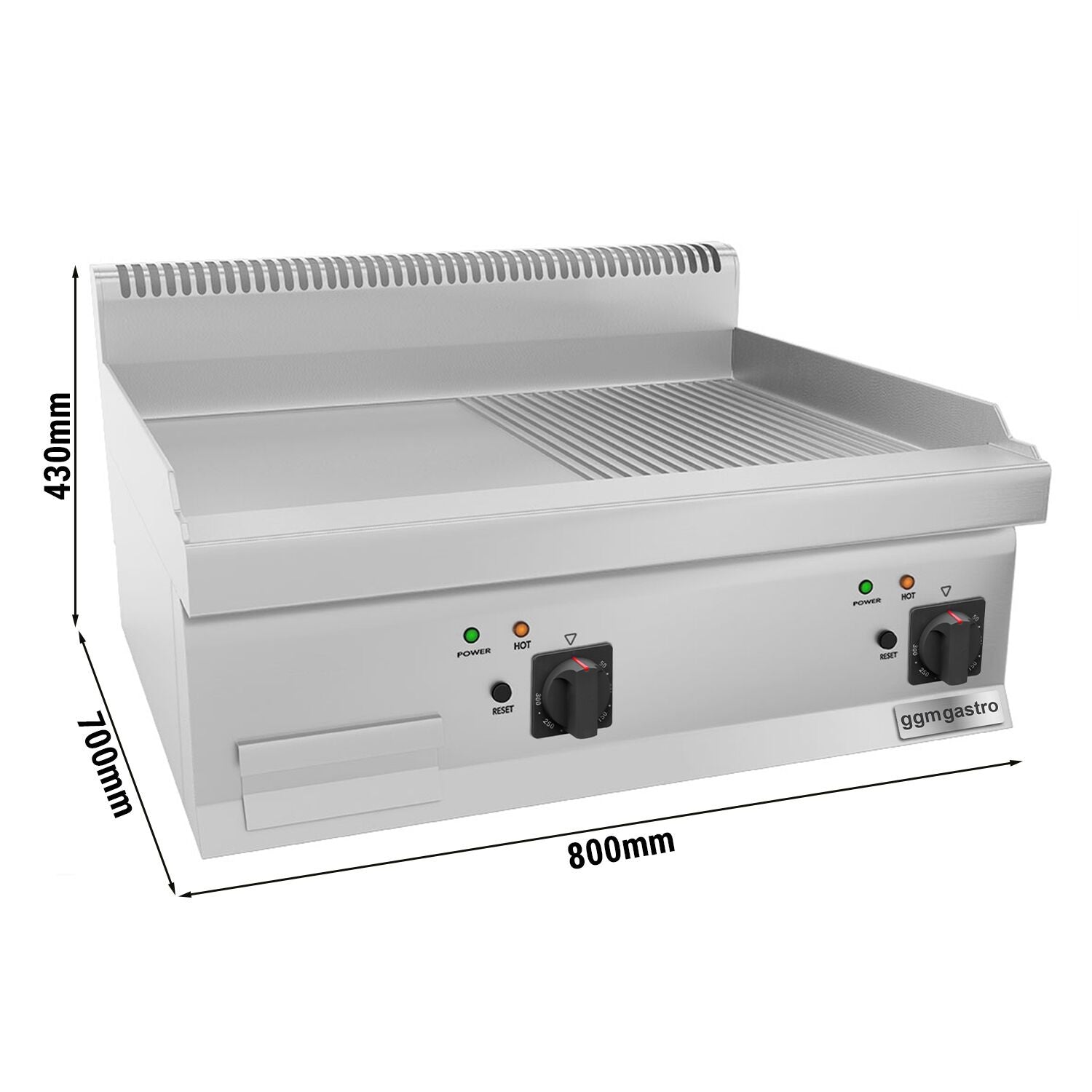 Electric Pleyt Grill - 7.1 kW - Smooth & corrugated