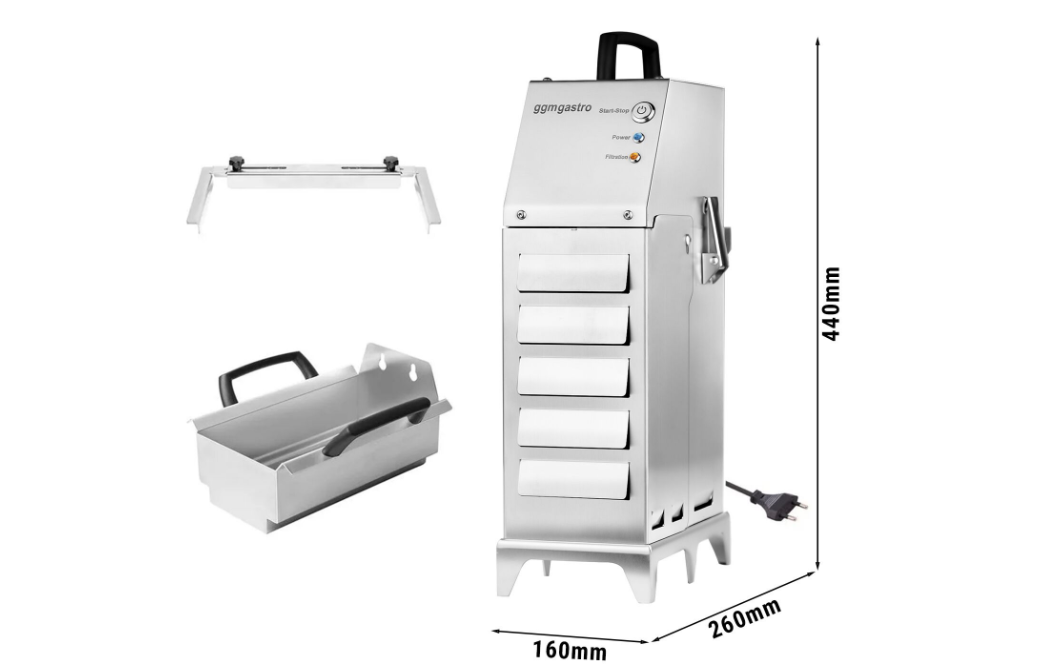 Max. Portable frying oil filter for 20 liter Deep Fryer - 50 liters/minute