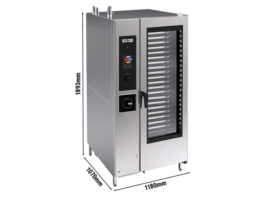 Gasted Combi Furnace - Touch - 40x GN 1/1 - Washing System, Temperature Sensor, Boyler and Internal Shelf