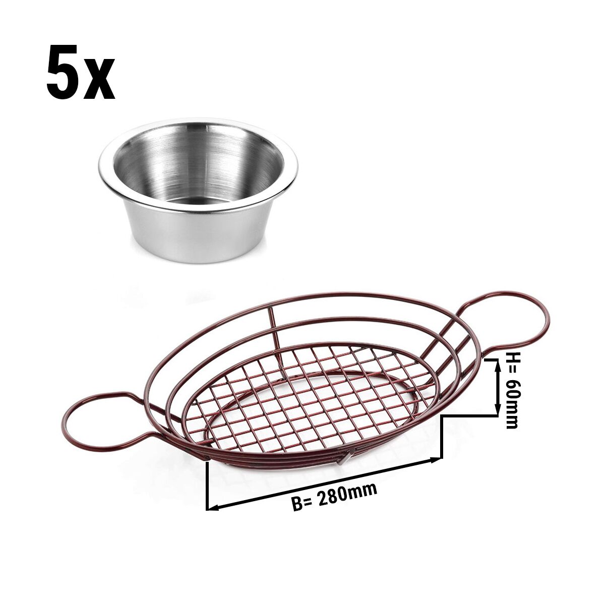 Sauce Snack Basket - Oval - (5 Pieces)