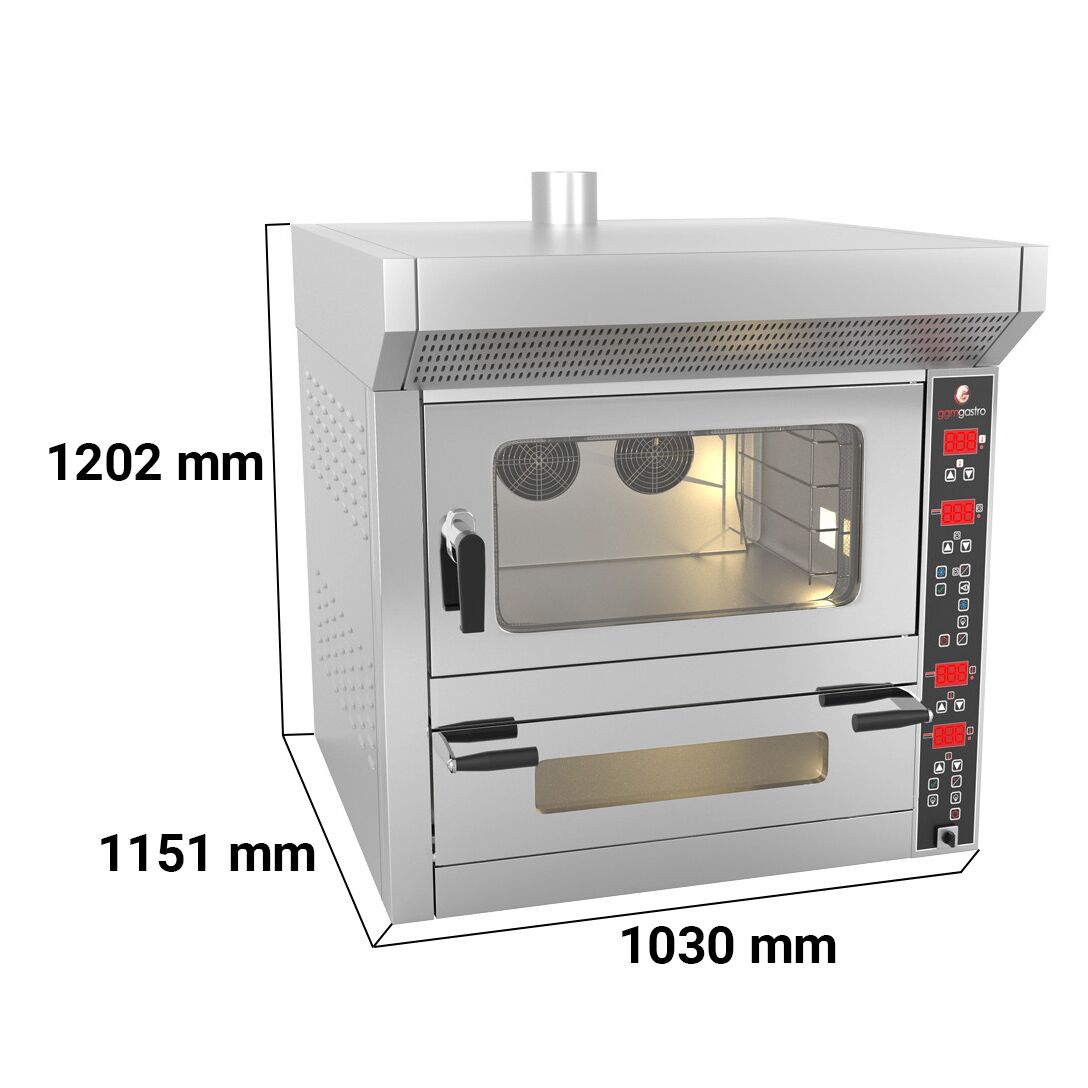 Combi Oven - Digital - Convection Furnace - 4x EN 60x40 & Pizza Oven - 7x Ø 25cm