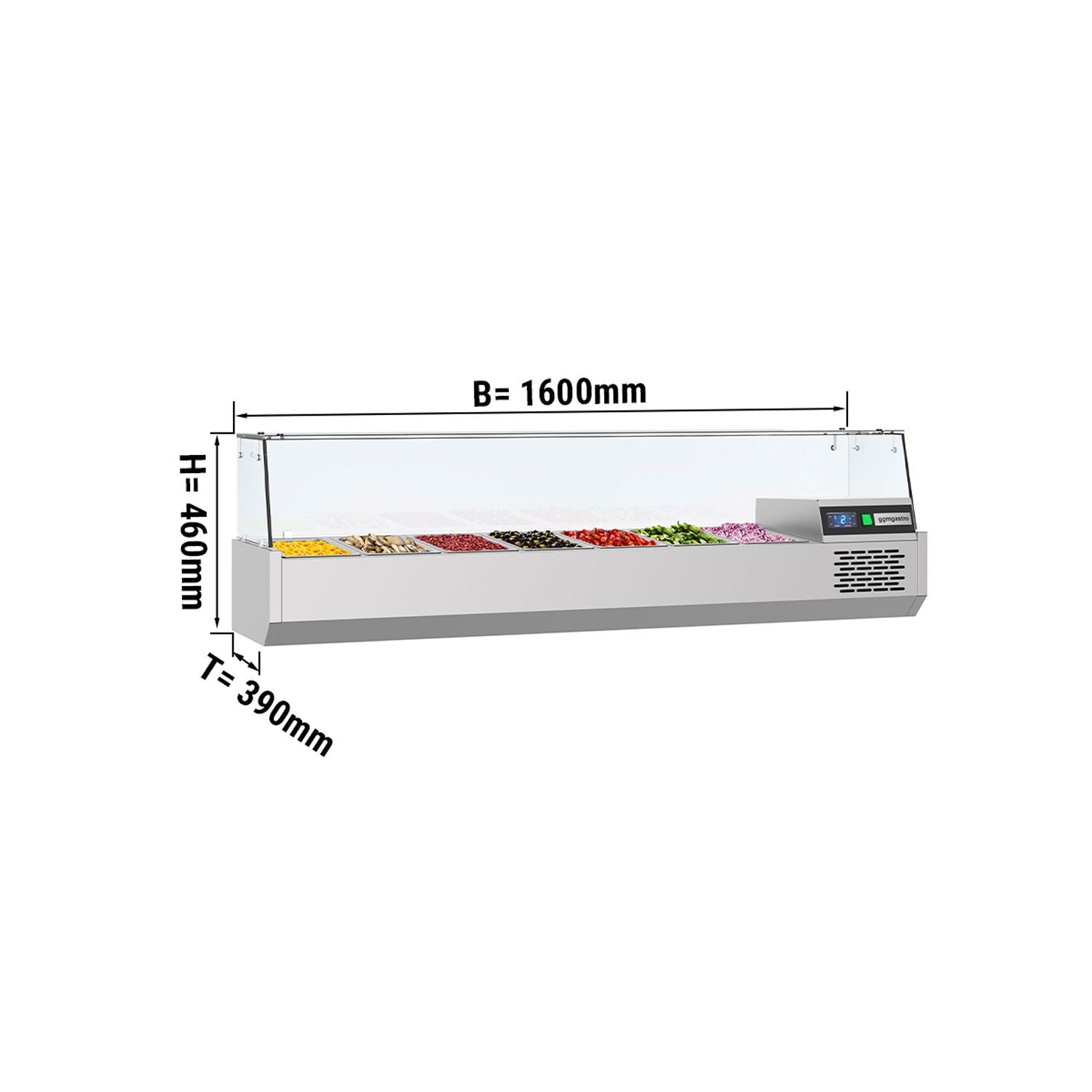 LED LIGHT COOLED WINTER PREMIUM - 1600x390mm - 6x GN 1/3
