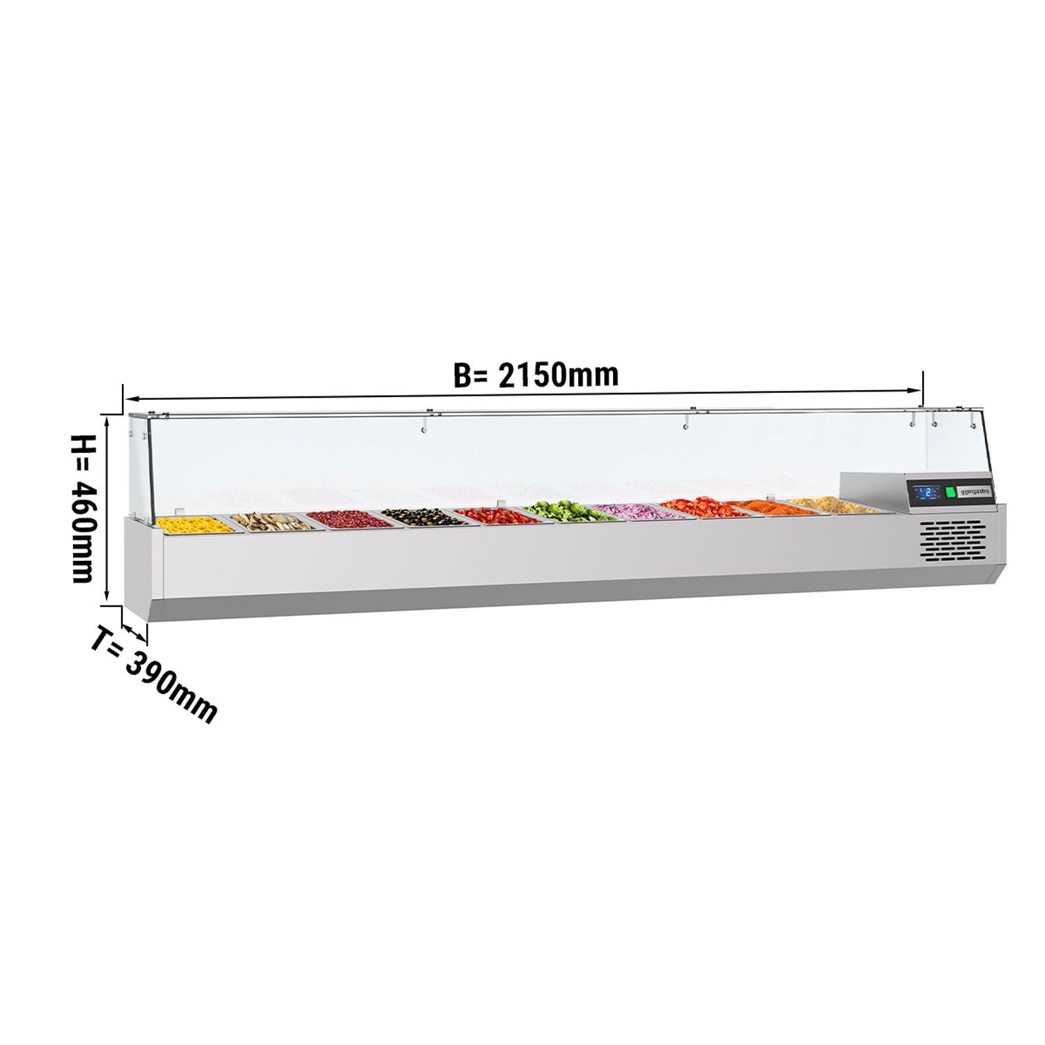 LED LIGHT COOLED WINTER PREMIUM - 2150x390mm - 10x GN 1/3