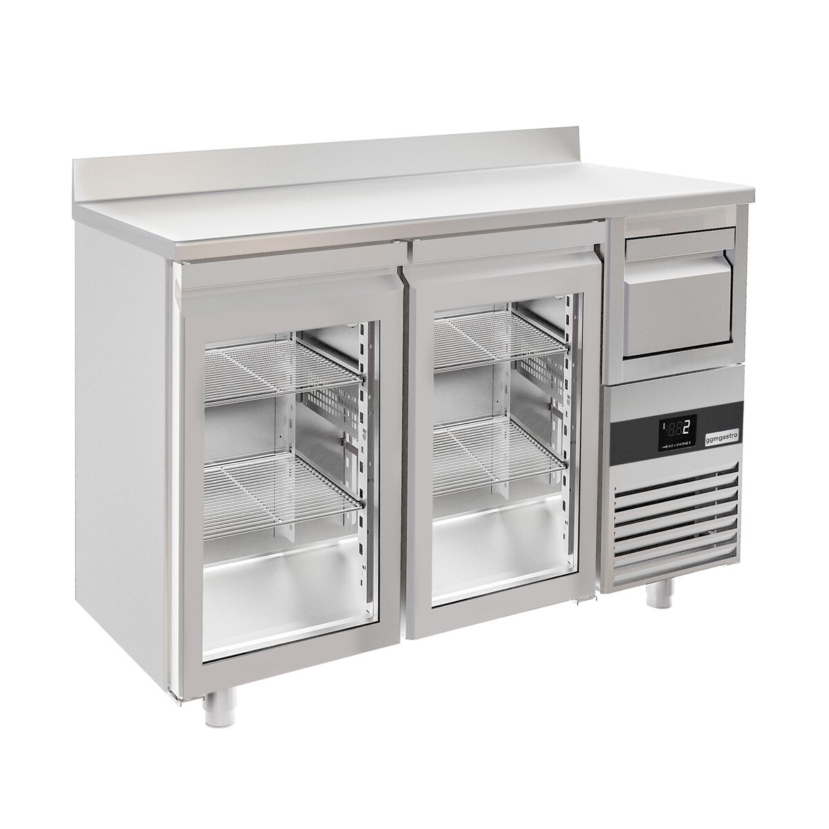 Bar type & soft drink refrigerator PremIum- 1580x600mm - 2 glass doors, back and telve bucket
