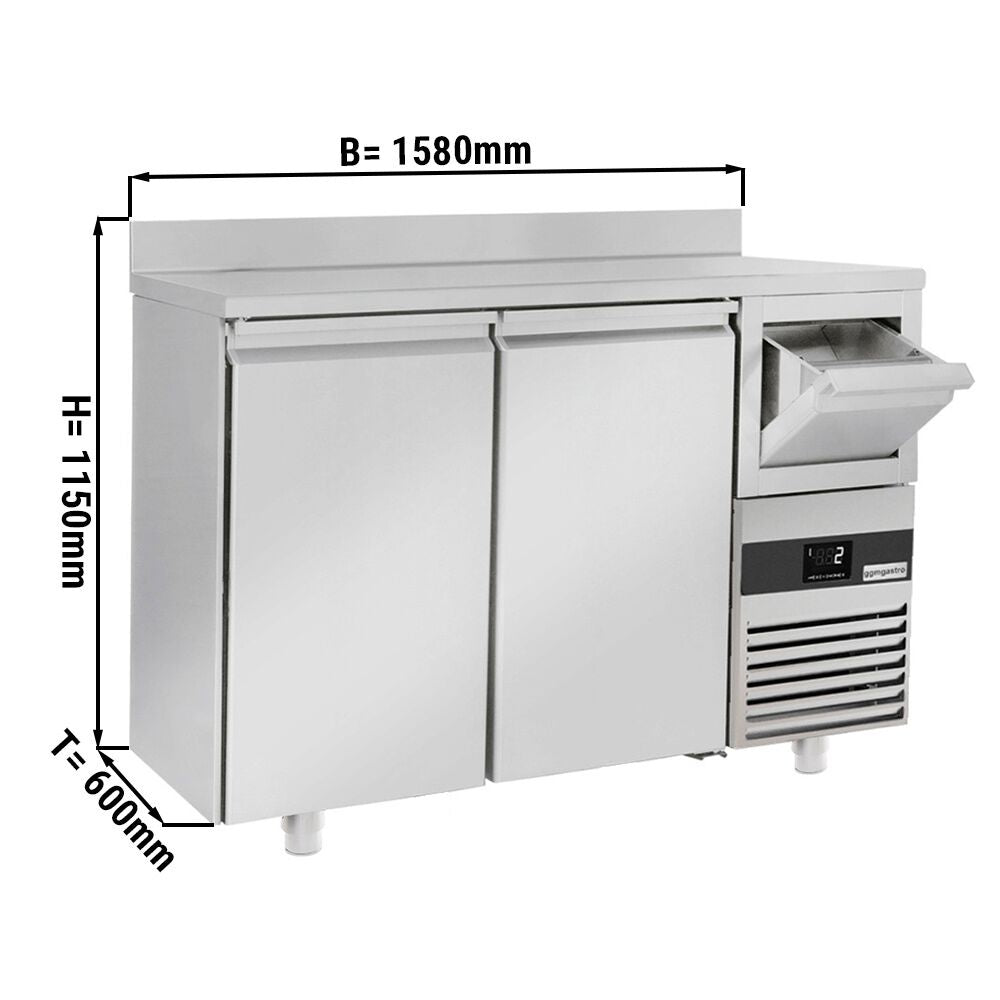 Bar type & soft drink refrigerator PremIum- 1580x600mm - 2 Doors, Back & Telve bucket