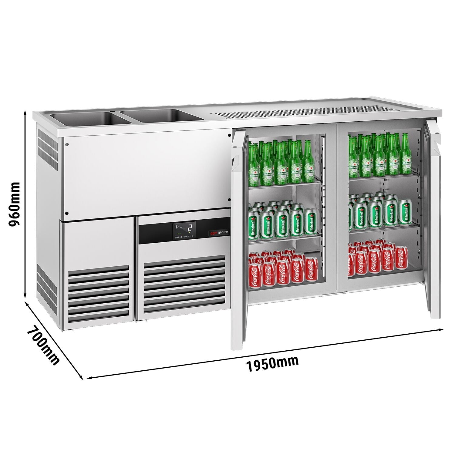 Beer counter premıum - 1950x700mm - 2 doors