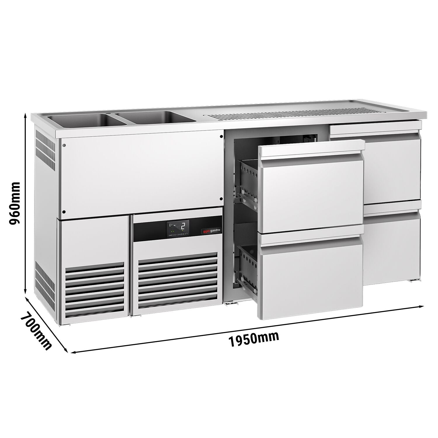 Beer counter premıum - 1950x700mm - 4 drawers