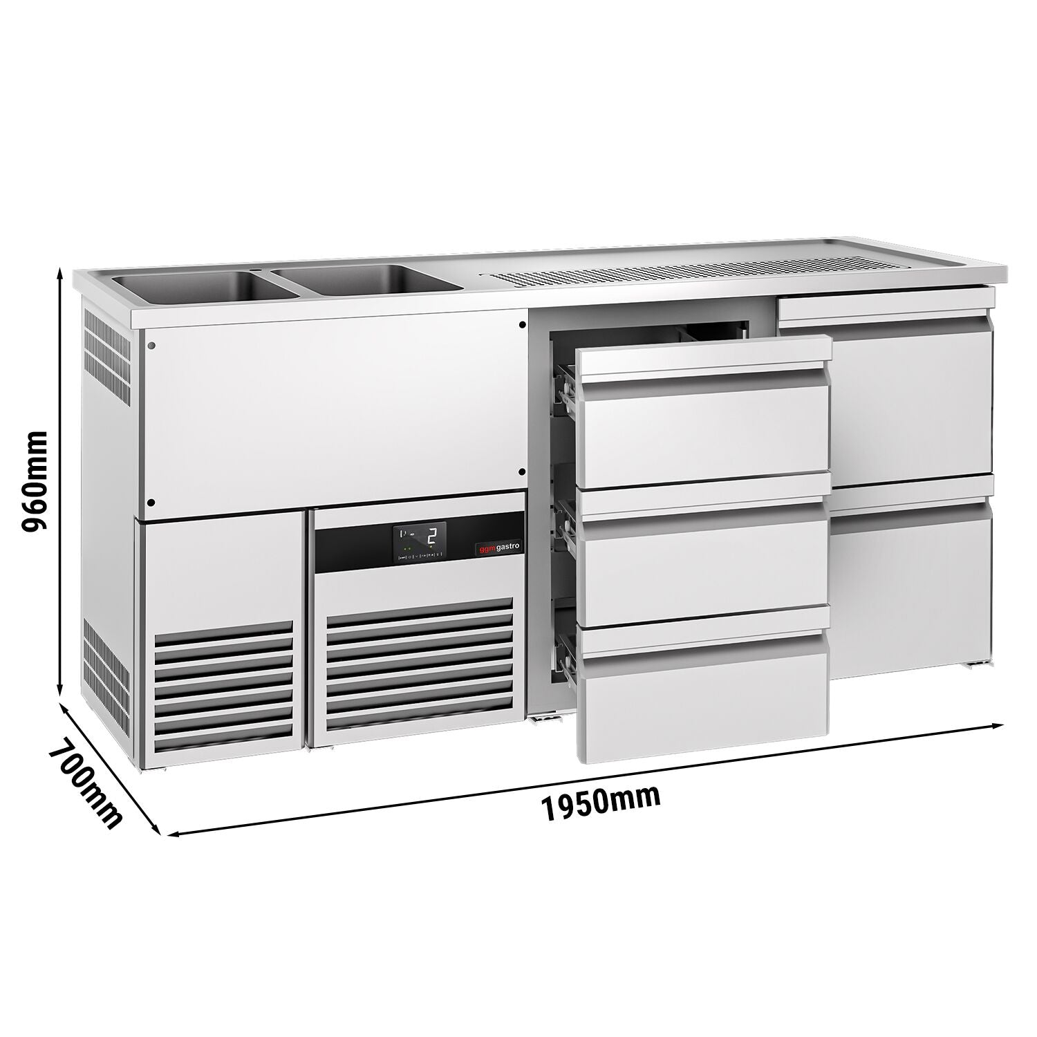 Beer counter premıum - 1950x700mm - 5 drawers