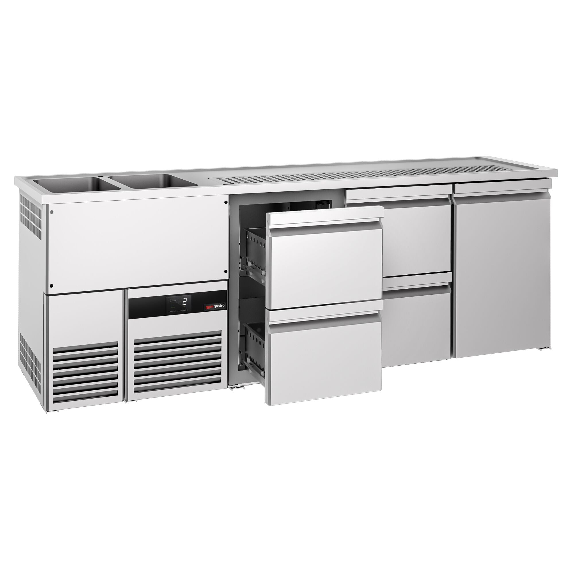 Beer counter premıum - 2500x700mm- 1 door and 4 drawers