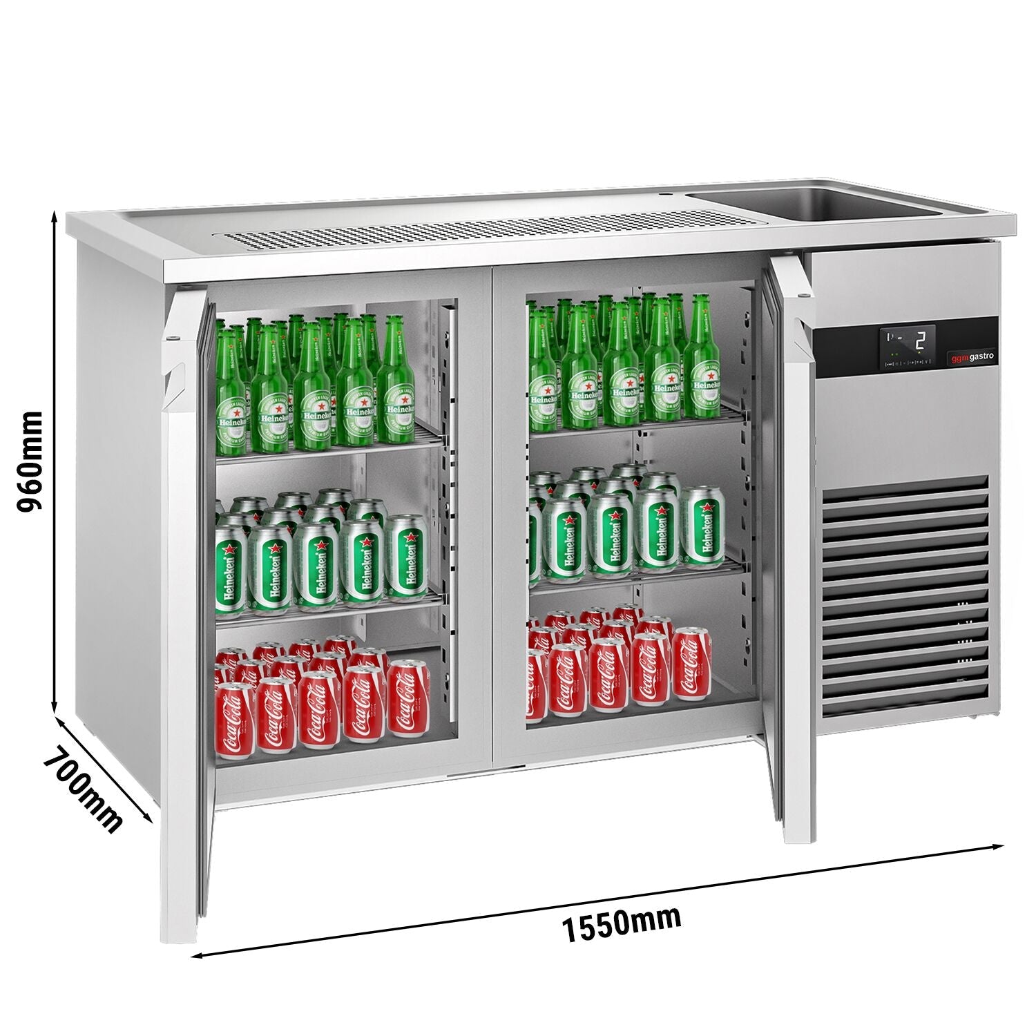 Beer counter premıum - 1550x700mm - 2 doors