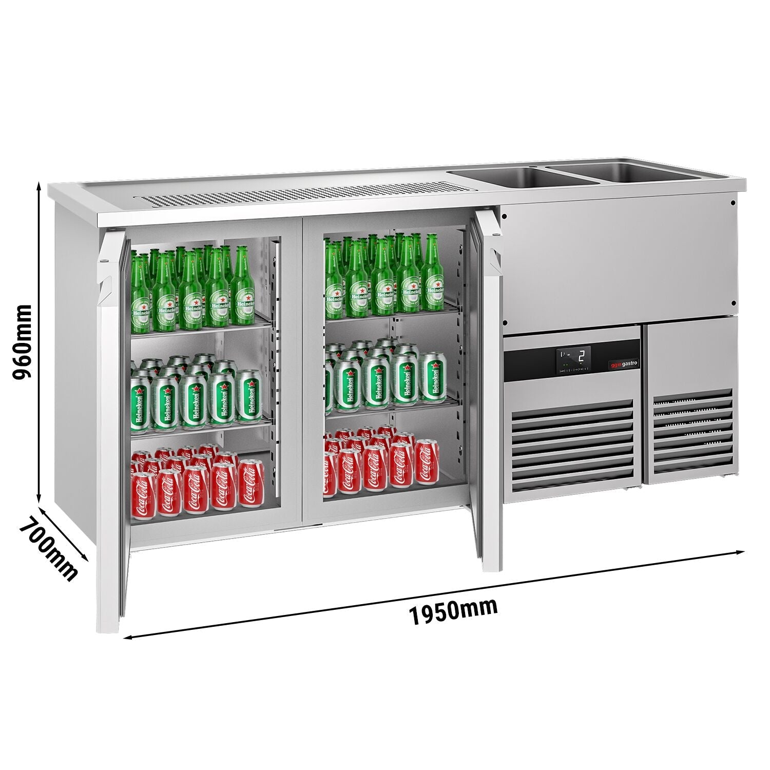 Beer counter premıum - 1950x700mm - 2 doors