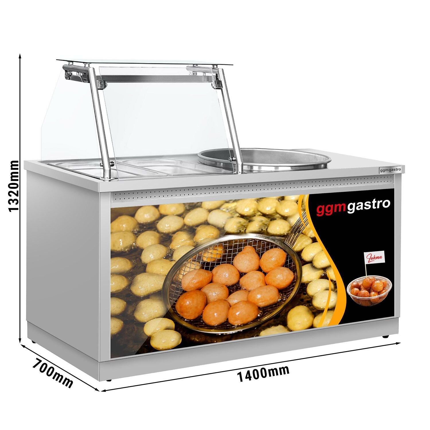 Frying bench for bite machine