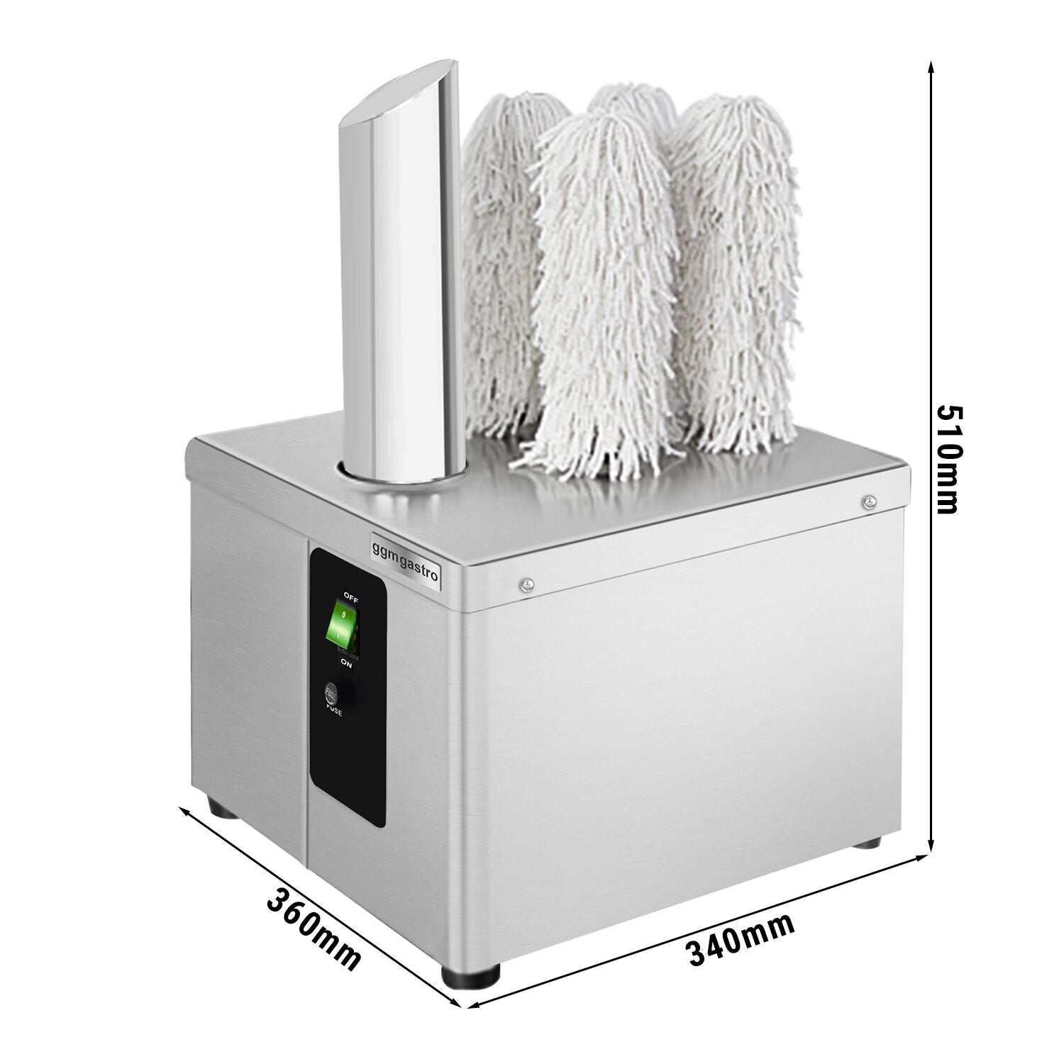 Cup polishing machine - 1,49kw - 5 rotating brushes