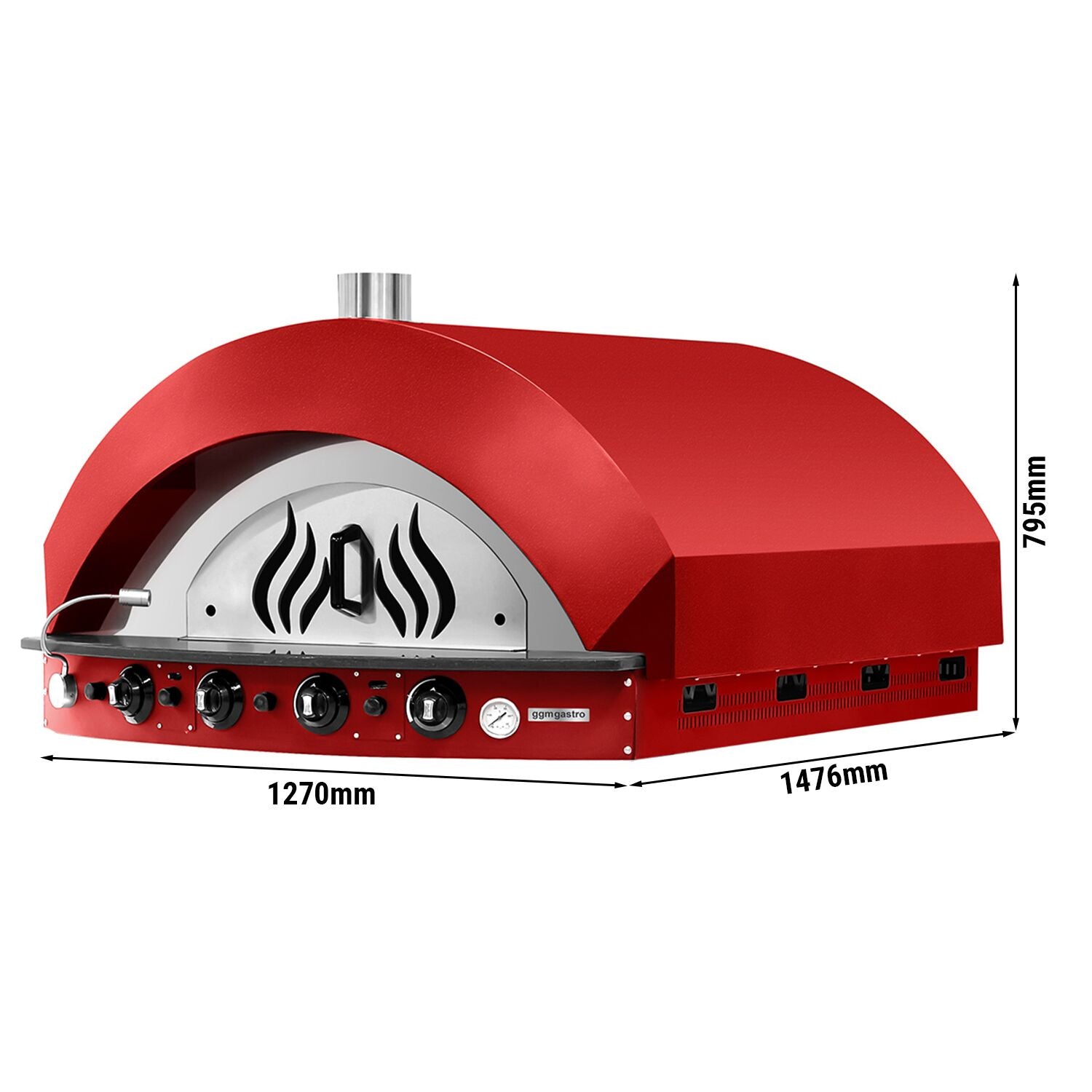 Gas Pizza Oven - 9x 25 cm - Manuel - (Red)