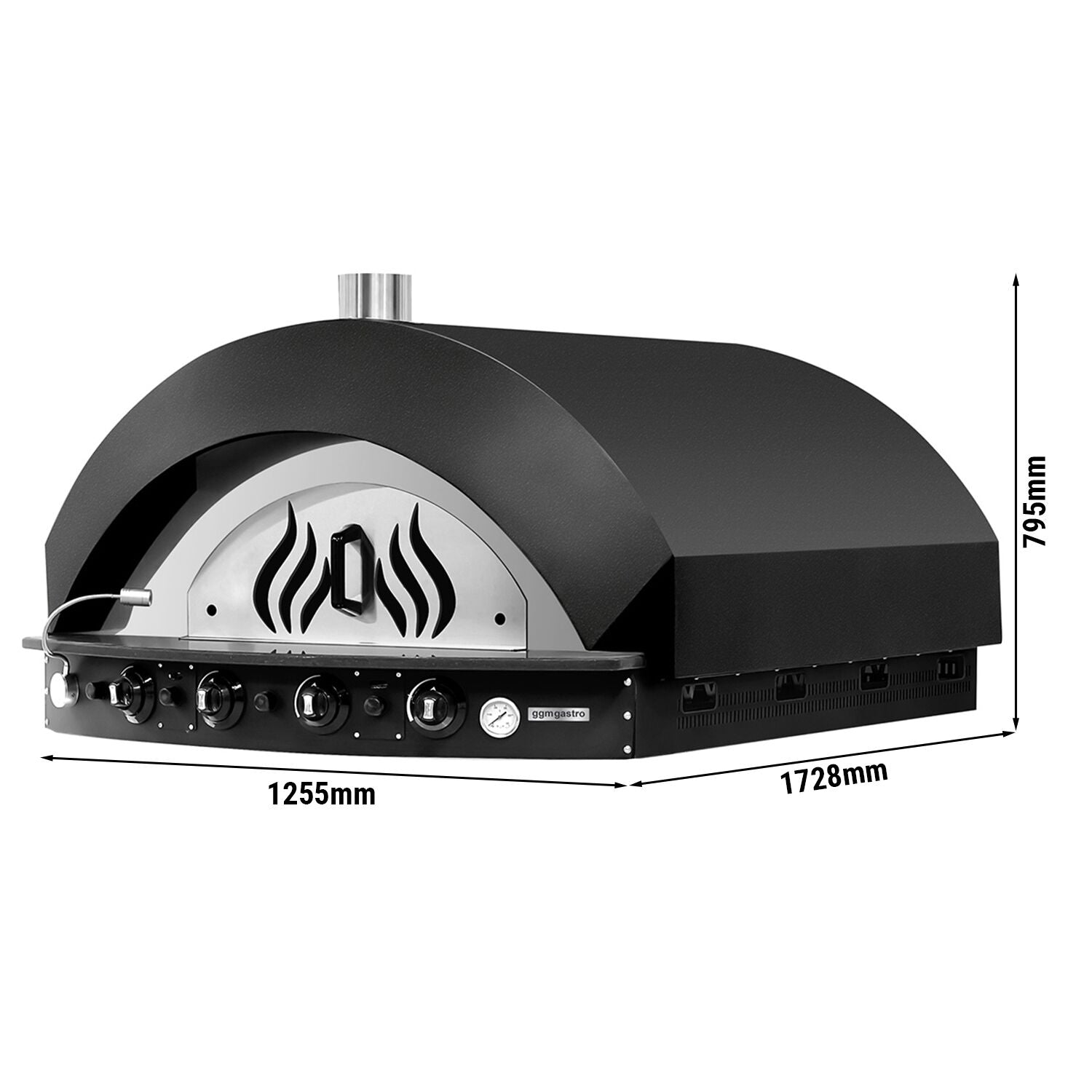 Gas Pizza Oven - 11x 25 cm - Manuel - (Black)