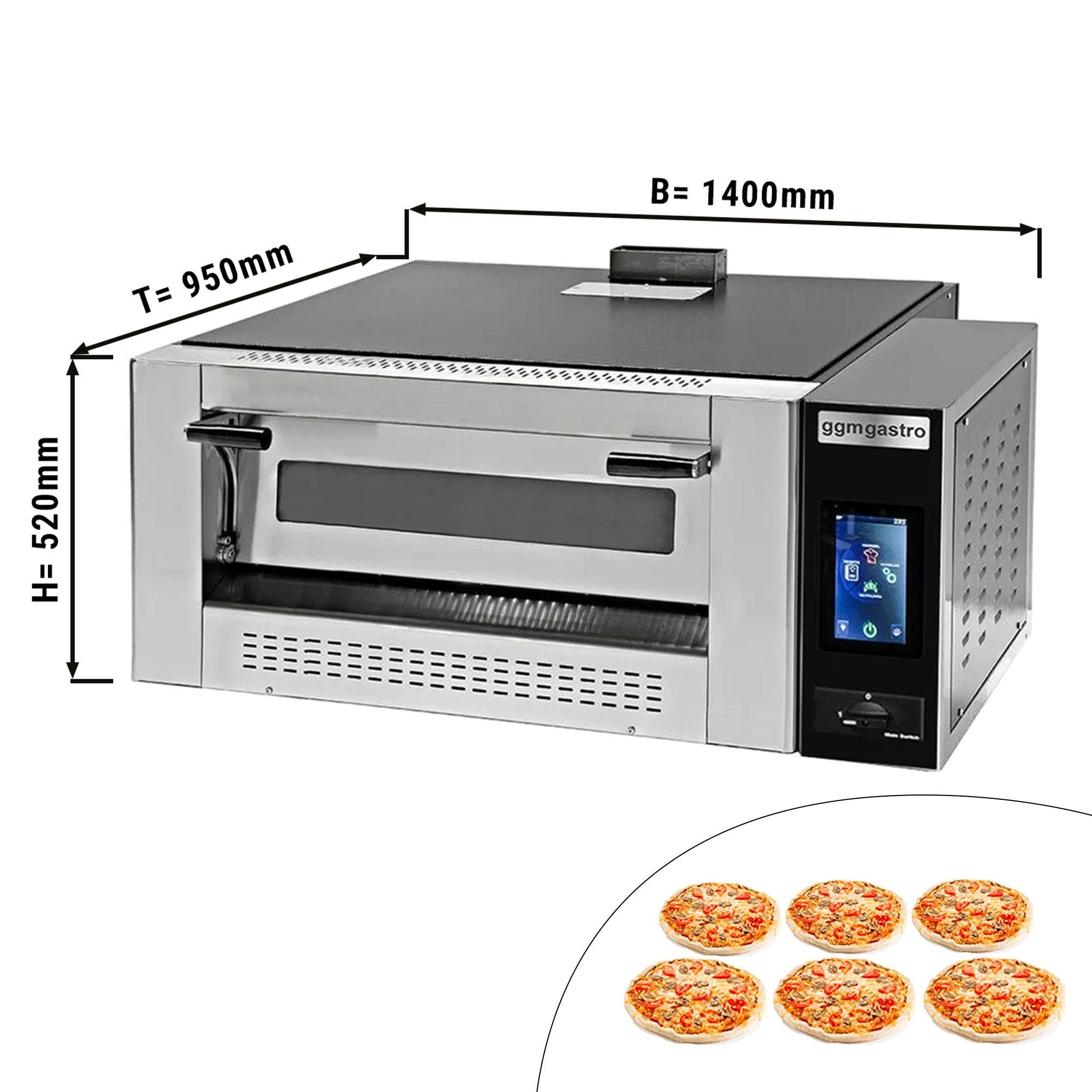 Gas Pizza Oven - 6x30 cm - Digital