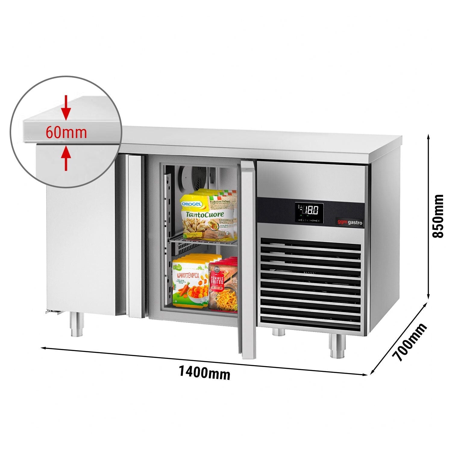 Machine Type Deep Freezer Premium - 1400x700mm - 2 Doors