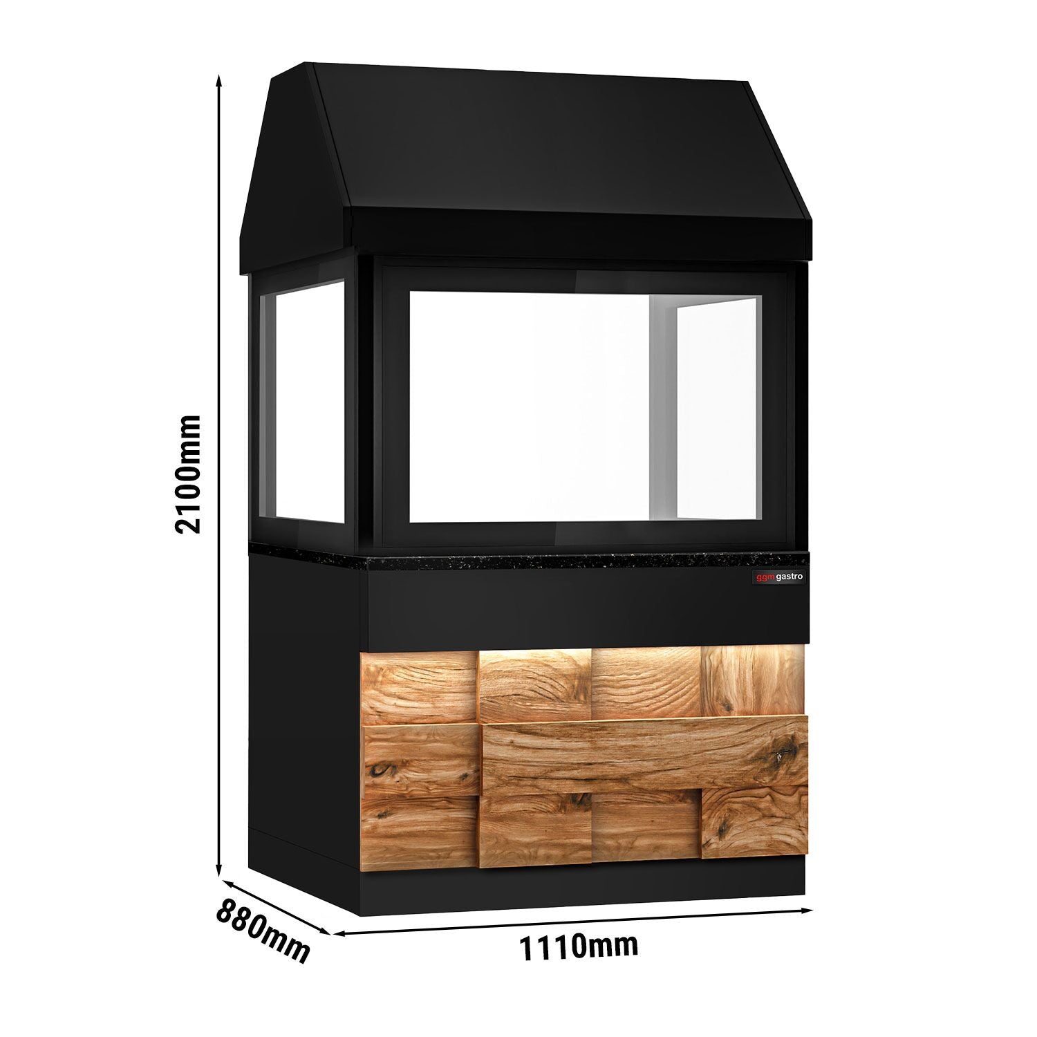 Toronto -1100mm - 1100mm - black granite working counter