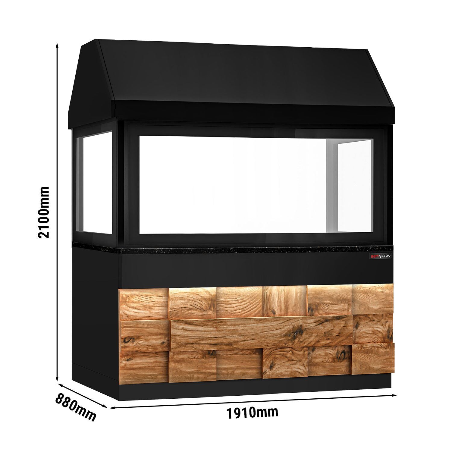 Toronto -1900mm - Black Granite Working Machine for Wood Coal Grill