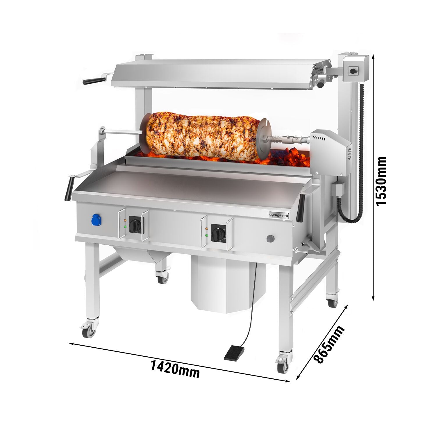Cağ Kebap Machine - 14 KW - Horizontal - Stand Device