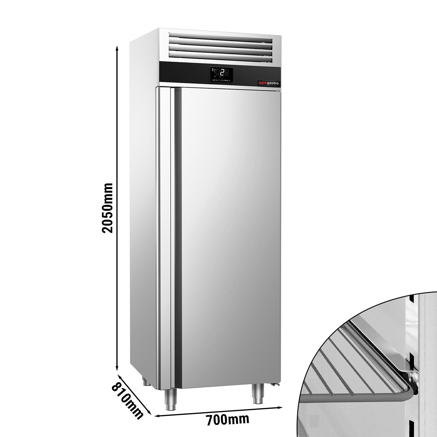 Refrigerator Stainless Steel Premium - GN 2/1 - 700 liters - 1 door