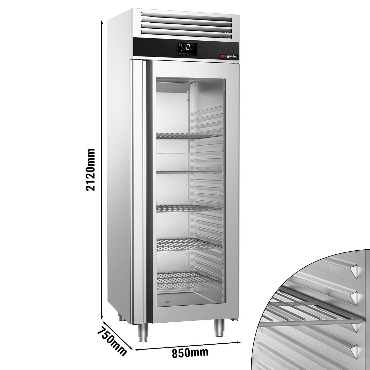 Refrigerator Premium - GN 2/1 - 700 liters - 1 glass door