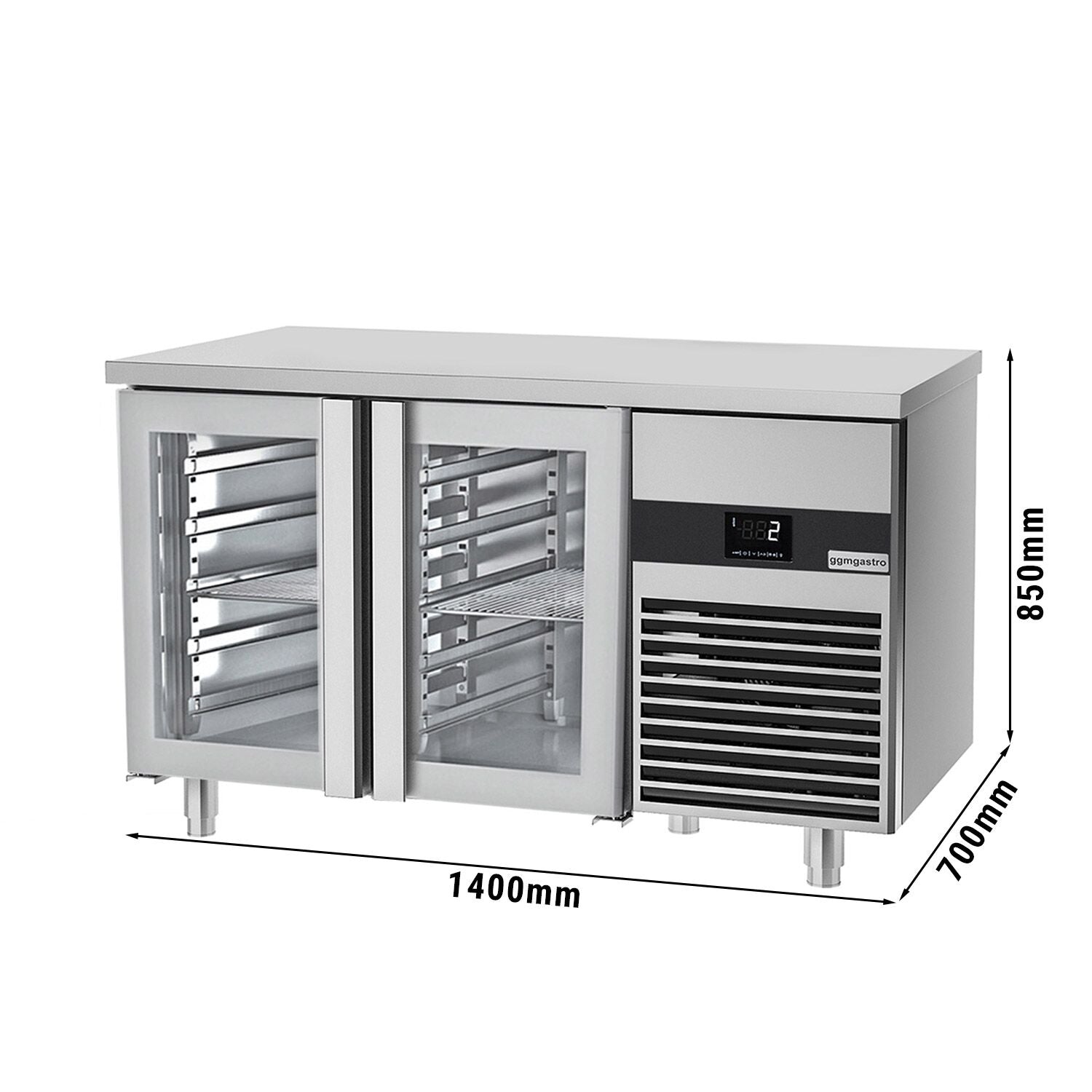 Cooling counter premium -1400x700mm - 2 glass doors