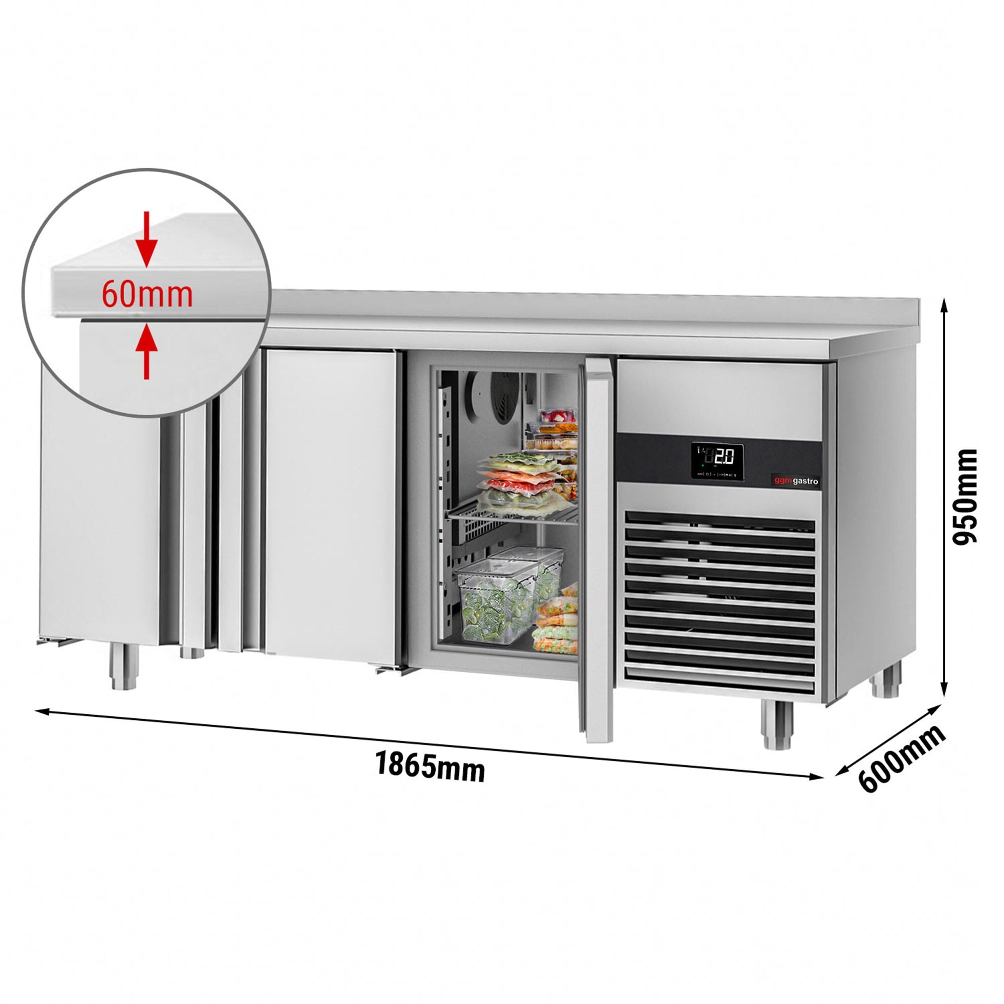 Cooled counter premium - 1860x600mm - 3 doors & backs