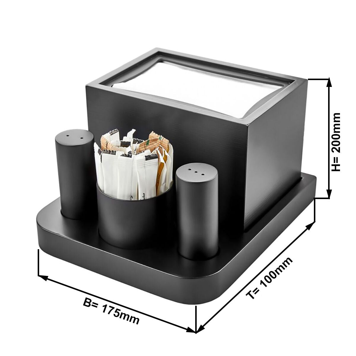 4 napkin, salt shaker & pepper & toothpick - manager