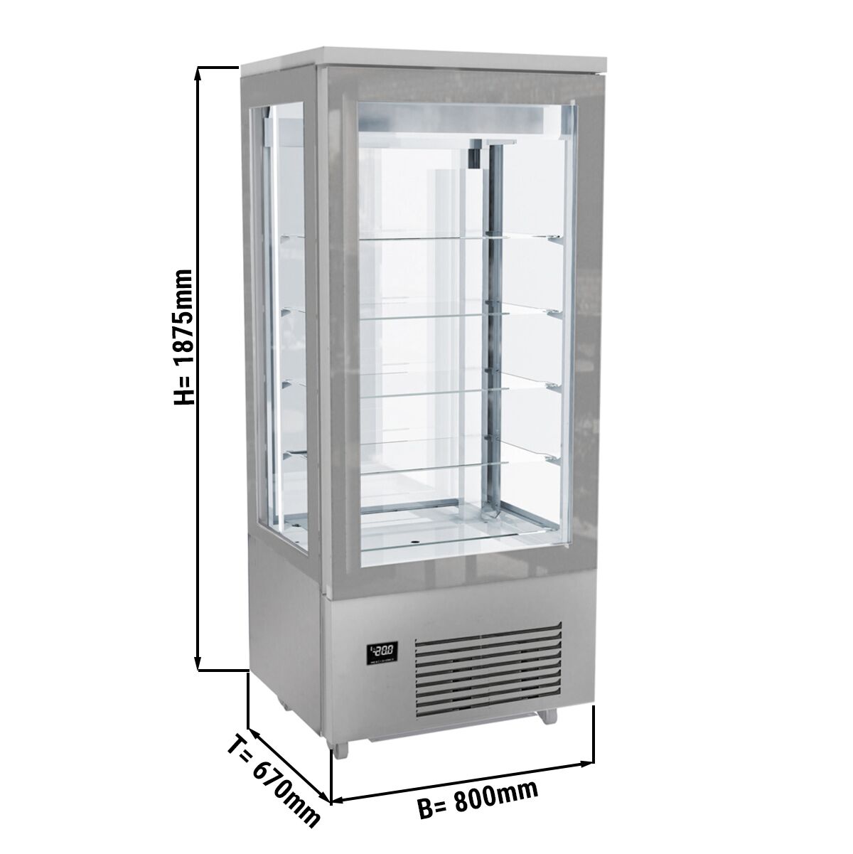 DEPER TYPE DEEP FREEZER DISCLAIMER UNIT - 400 LT. - 800mm - 5 shelves (silver)