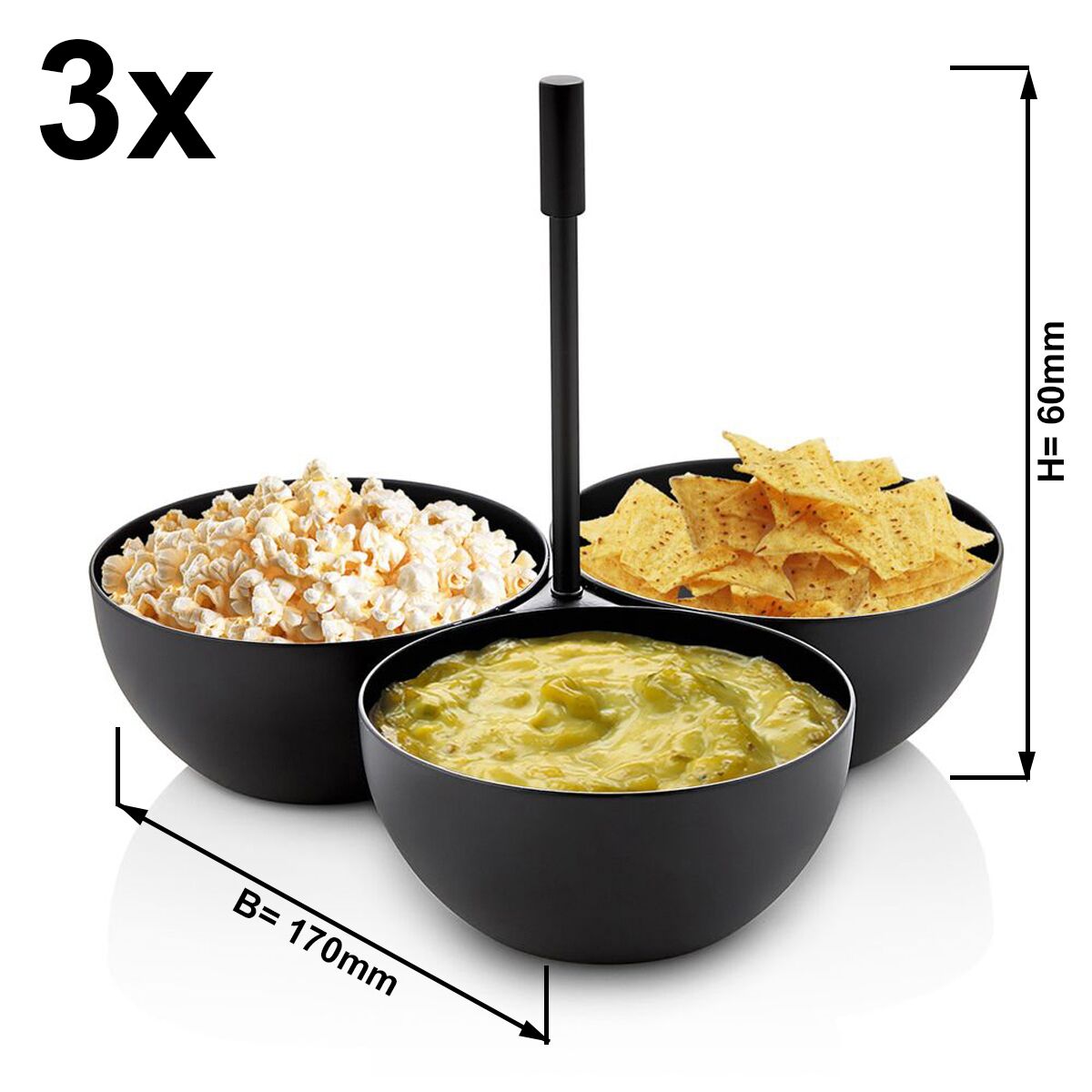 3 -Piece Snack bowl set - black - (3 pieces)