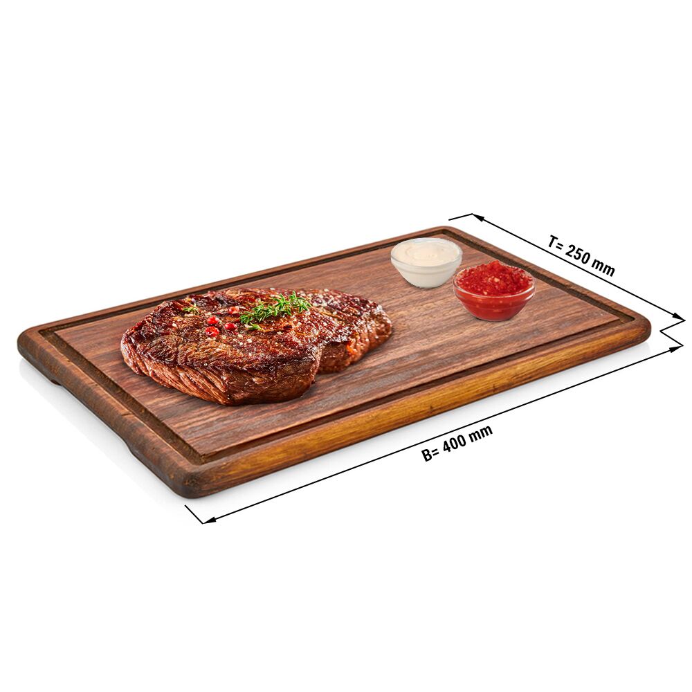 Steak Pleyti - Iroko Wood - 400x250mm - (6 pieces)