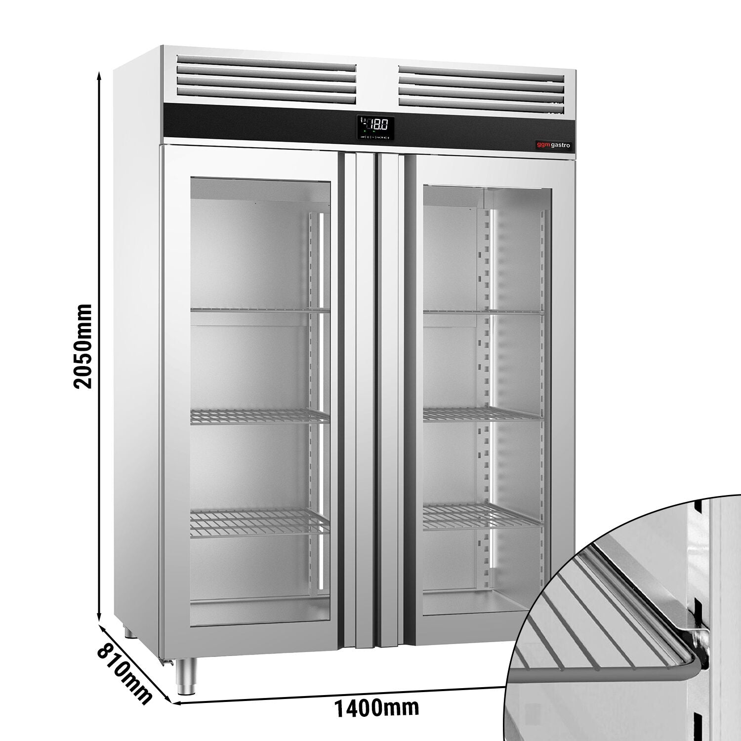 Deep Freezer Premium - GN 2/1 - 1400 liters - 2 glass doors