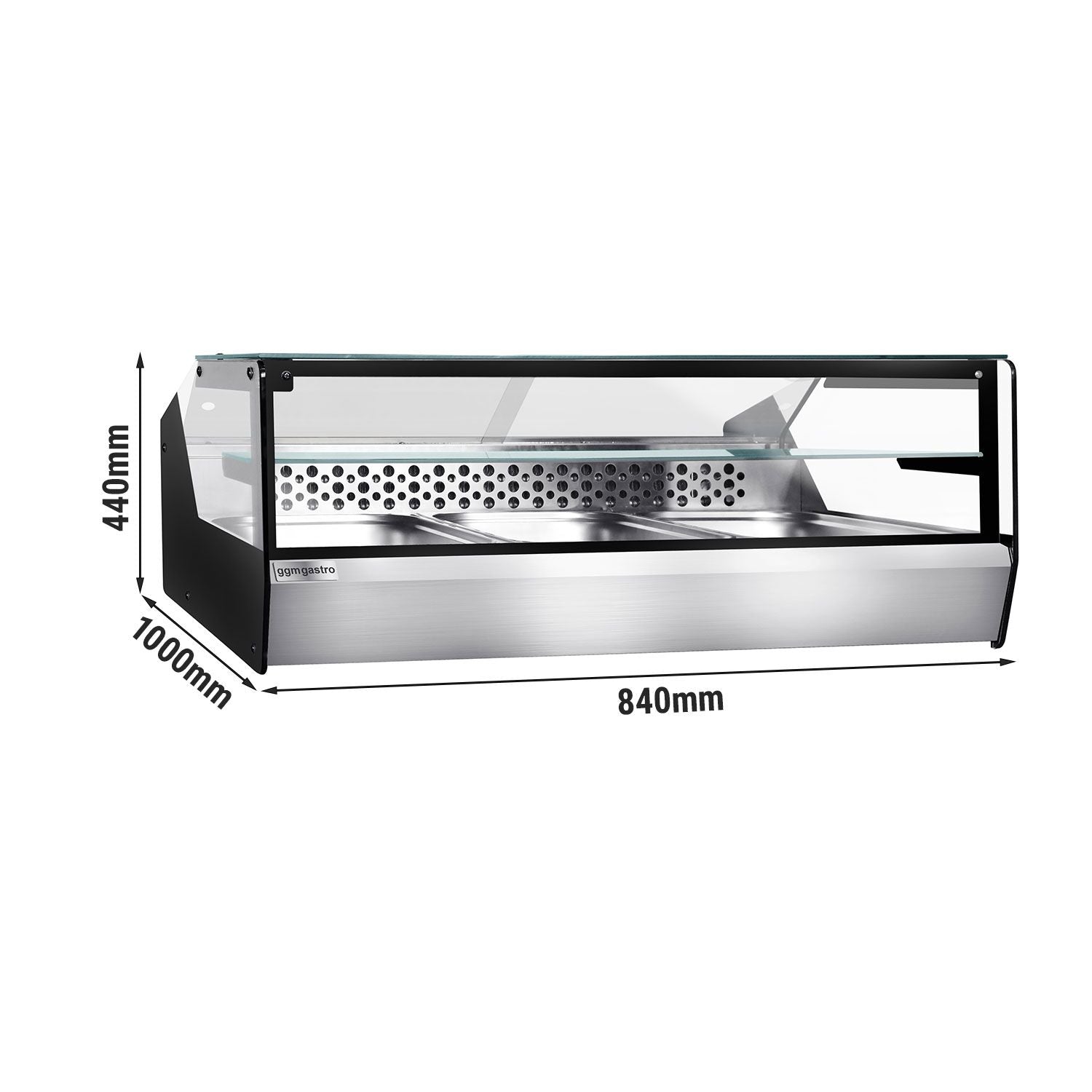 For fish and meat -top cooled showcase - 870mm - 3x GN for 1/1