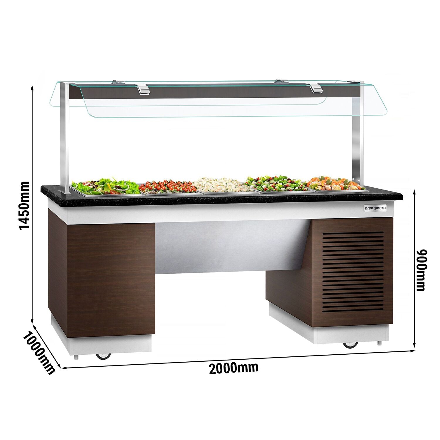 Cold Open Buffet counter dublin- For 2000mm-cold pool & wheel- GN 1/1
