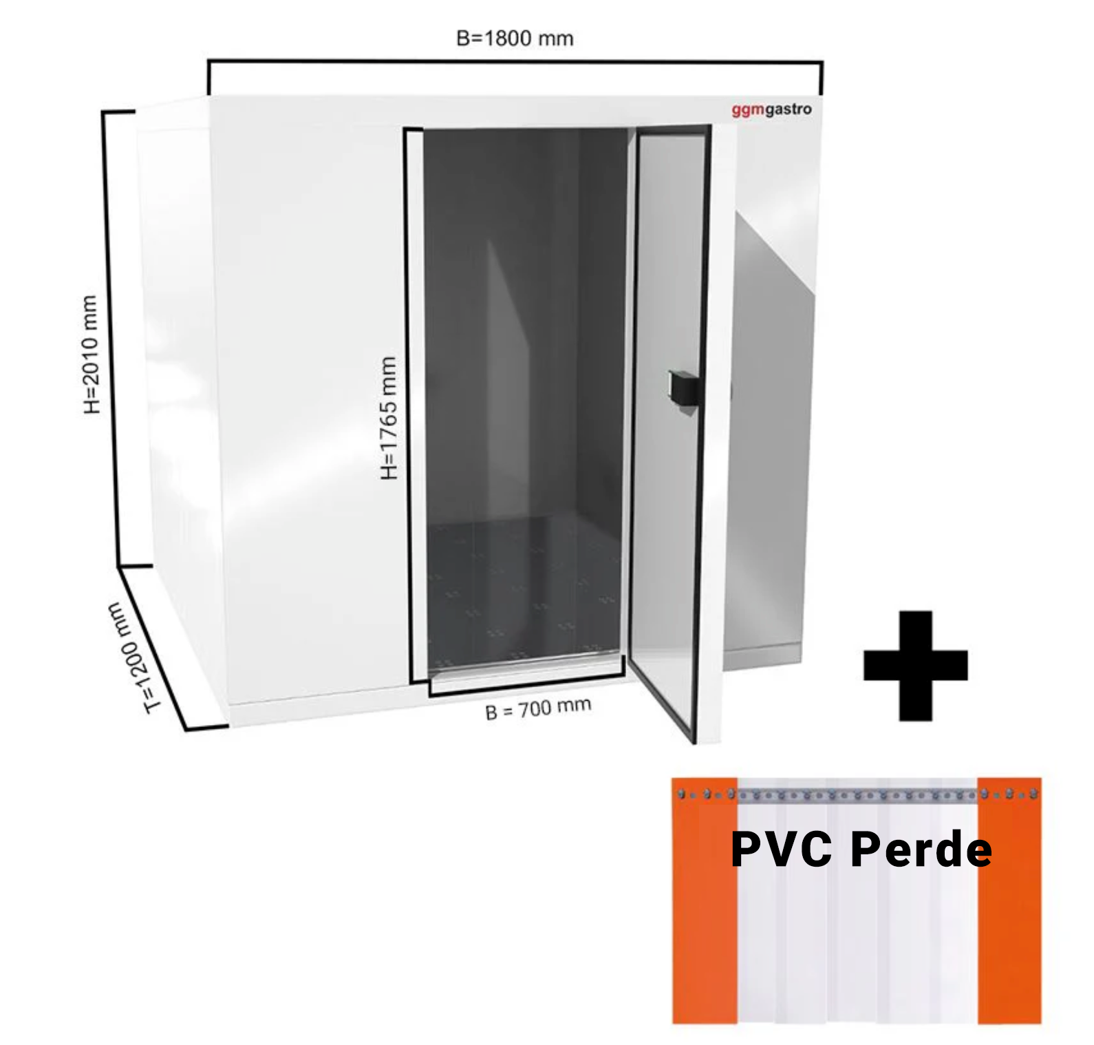 Deep Freezer Room -1800x1200mm - 2,65m³ - PVC Curtain Including