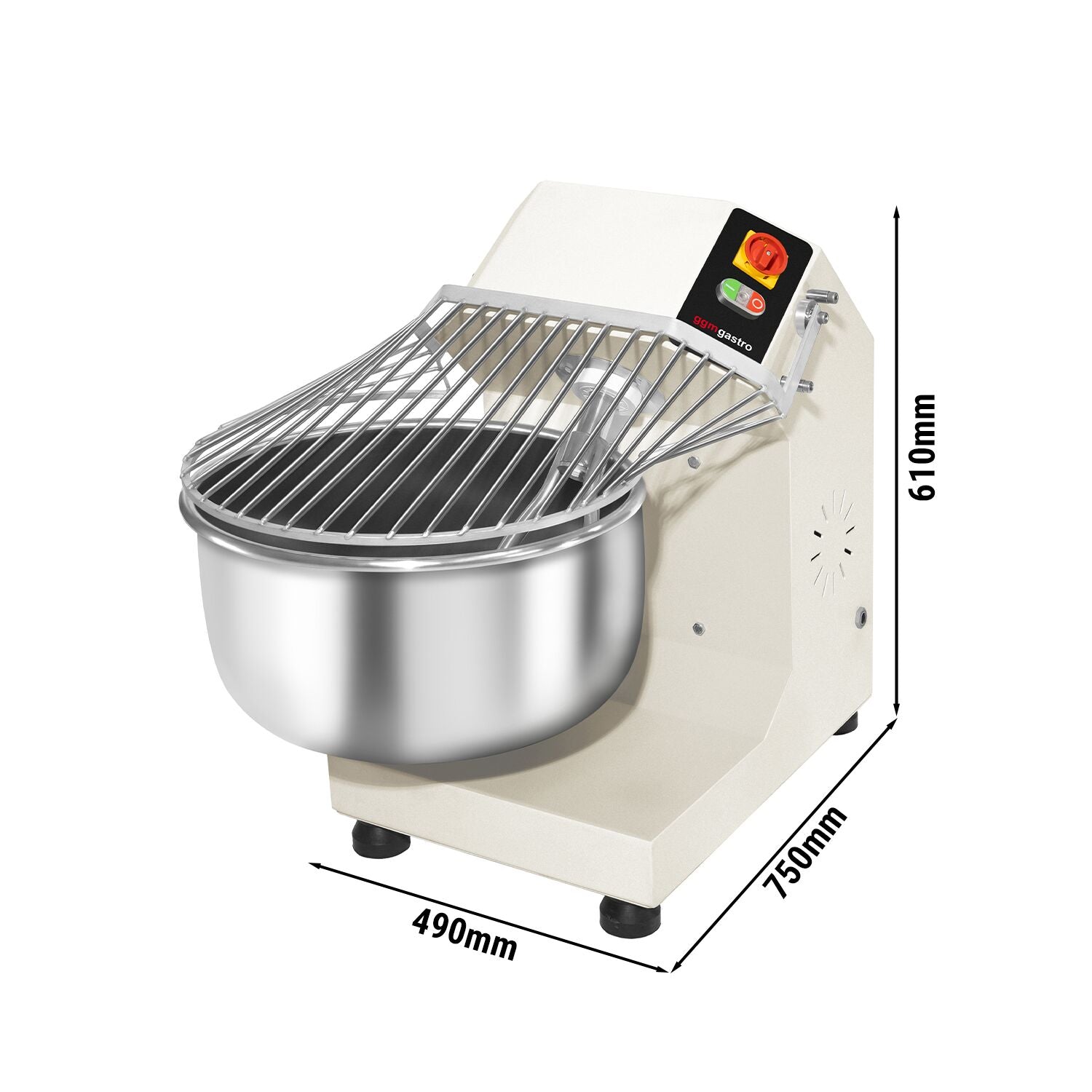Dough kneading machine - 30 liters / 15 kg - fixed chamber - 230 V