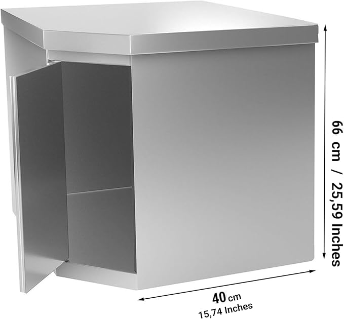 Corner Wall Cabinet for Commercial Kitchen (27.5x15.7x25.5 Inch)