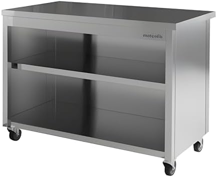 Stainless Steel Prep Table with Wheels - Commercial Kitchen Work Table with Backsplash and Under Shelf - Heavy Duty Commercial Work Station for Restaurant, Hotel (63x23x33 inches)