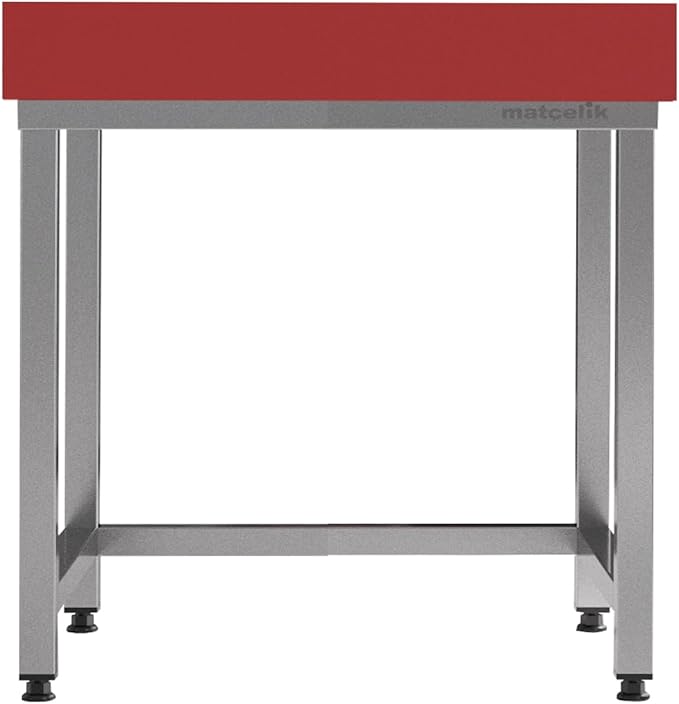 Stainless Steel Prep Table - Polyethylene Table Top - Commercial Kitchen Work Table with Backsplash - Heavy Duty Commercial Work Station for Restaurant, Hotel (23.6x23.6x33.4 inches)