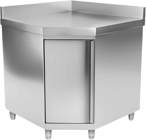 Stainless Steel Corner Prep Table with Doors - Commercial Kitchen Work ...