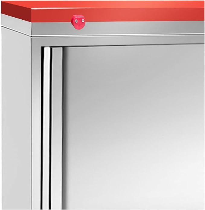 Stainless Steel Prep Table Doors - Polyethylene Table Top - Commercial Kitchen Work Table with Backsplash - Heavy Duty Commercial Work Station for Restaurant, Hotel (23.6x23.6x35.8 Inch)