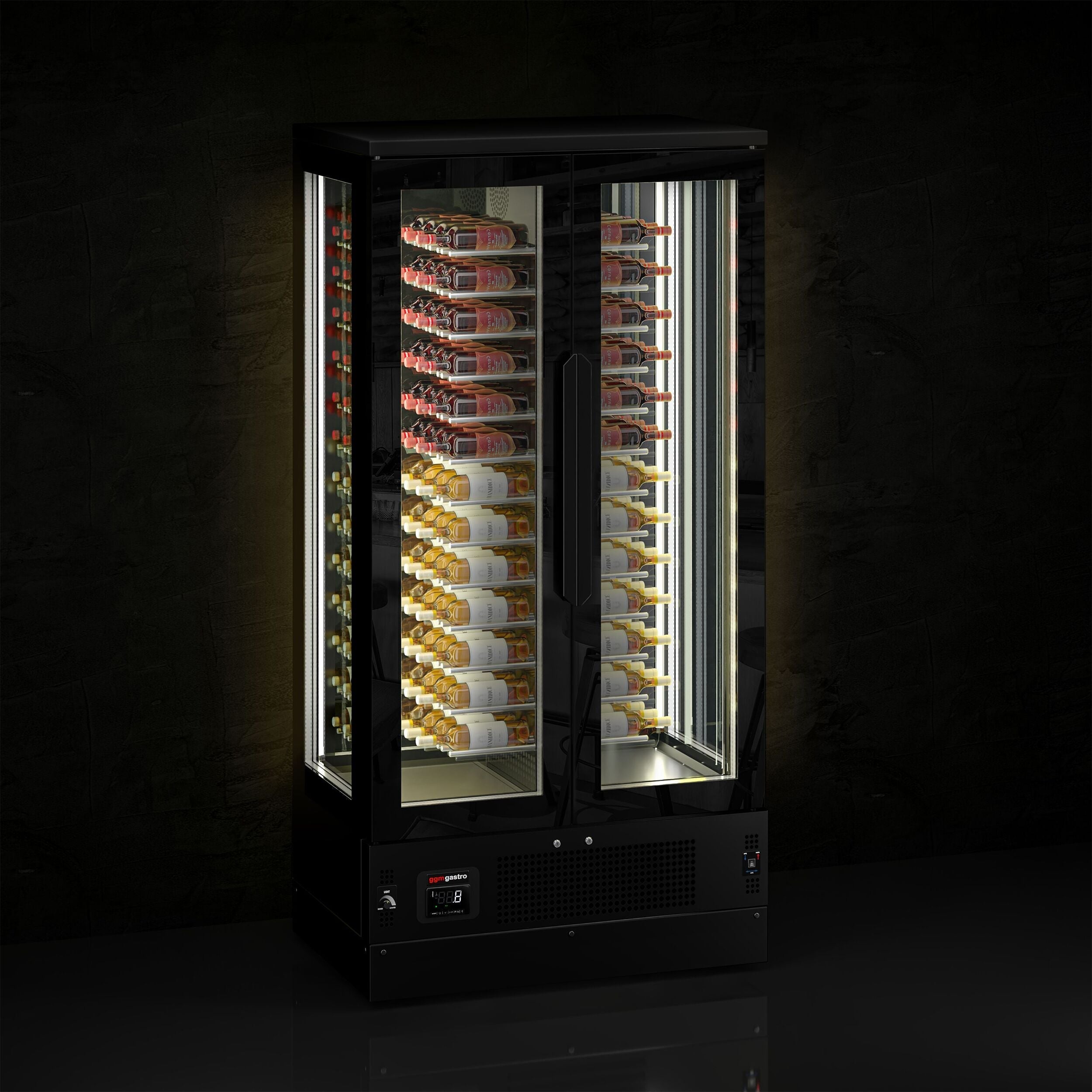Red Type Wine Refrigerator - 1 Climate Regional - 120 Lt - Max. 104 bottles