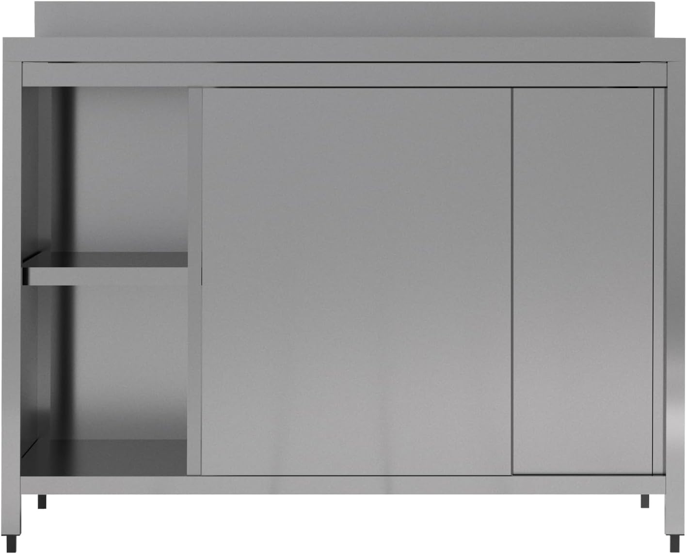 Commercial Kitchen Work Table with Backsplash and Under Shelf (43x23x33 inches)