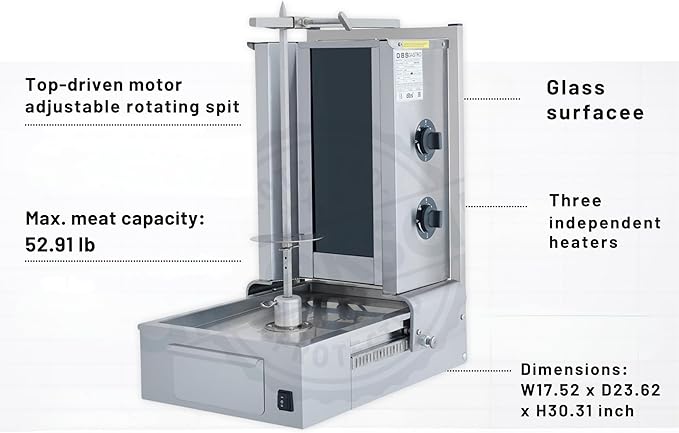 Doner Kebab Machine Shawarma Resistance Electric Vertical Rotisserie Grill Cooker