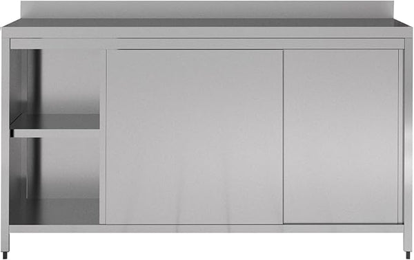 Commercial Kitchen Work Table with Backsplash and Under Shelf (75x23x33 inches)